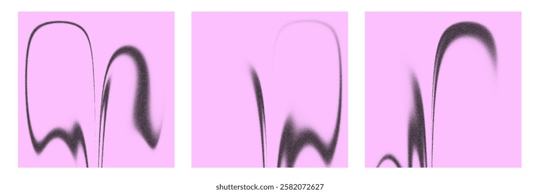 The abstract representation of noise patterns on a pink background, demonstrating visual distortions and forms of liquid in a modern style.