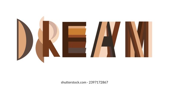 An abstract representation on the concept of the American Dream in a typographic style