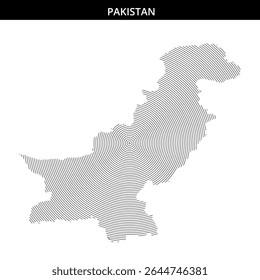 Abstract representation of Pakistan in spiral line art.
