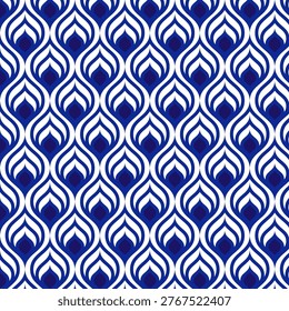 Abstract representation of peacock feathers or stylized leaves. Ideal for backgrounds, textiles, wallpapers, and modern decorative applications.