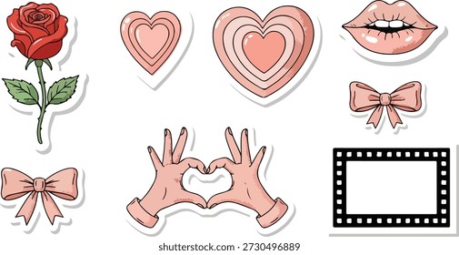 Abstract representation of a red heart formed by graceful, flowing lines, symbolizing love, passion, and romantic affection.