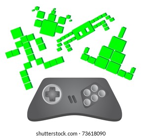 Abstract representation of retro video games
