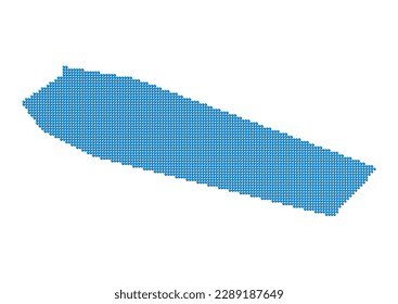 An abstract representation of Sint Maarten, vector Sint Maarten map made using a mosaic of blue dots with shadows. Illlustration suitable for digital editing and large size prints.