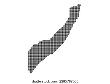 An abstract representation of Somalia,Somalia map made using a mosaic of black dots. Illlustration suitable for digital editing and large size prints.