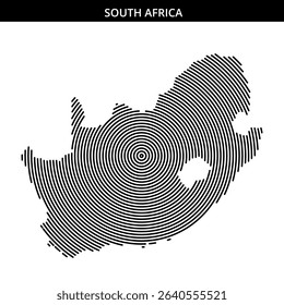Abstract representation of South Africa with spiral lines