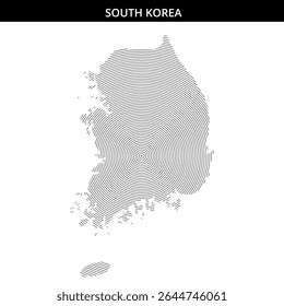 Abstract representation of South Korea using concentric circles.