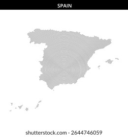 Abstract representation of Spain using spiral lines and patterns.