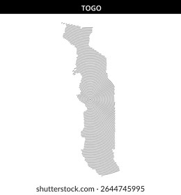 Abstract representation of Togo formed by circular lines.