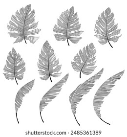 An abstract representation of tropical plants,