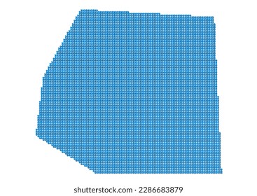 An abstract representation of Vatican City, vector Vatican City map made using a mosaic of blue dots with shadows. Illlustration suitable for digital editing and large size prints.