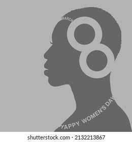 Abstract representation of a woman on a gray background for International Women’s day