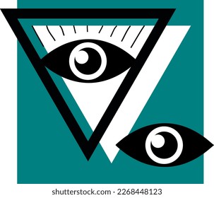 Abstract representations of eyes in triangle 