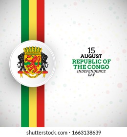 Abstract Republic of the Congo independence day illustration with unique Republic of the Congo flag vector background.