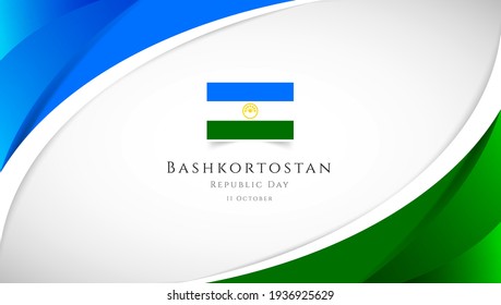 Afiche del Día de la República de Baskortostán con elegante trasfondo 3D