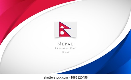 Abstract republic day of Nepal country banner with elegant 3D background