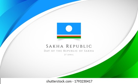 Abstract republic day of Sakha Republic country banner with elegant 3D background