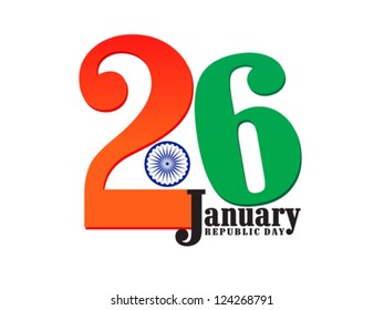 abstract republic day text vector illustration