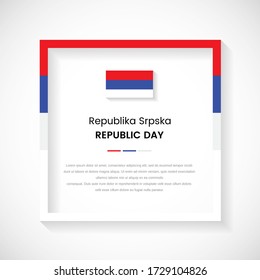 Abstract Republika Srpska flag square frame stock illustration. Modern country frame with text for Republic day of Republika Srpska