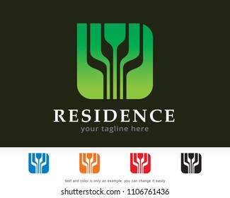 Abstract Residence Logo Symbol Template Design Vector, Emblem, Design Concept, Creative Symbol, Icon