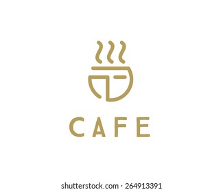 Abstract Restaurant Cafe Eatery Logo Design Template. Food Drink Industry Branding Elegant Premium Icon Logotype. Coffee Tea Noodles Fast Delivery