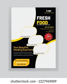 Abstract Restaurant Flyer Design Template. restaurant menu and flyer design templates modern with colorful size A4 size. Vector illustrations for food and drink social media marketing material, ads