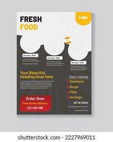Abstract Restaurant Flyer Design Template. restaurant menu and flyer design templates modern with colorful size A4 size. Vector illustrations for food and drink social media marketing material, ads
