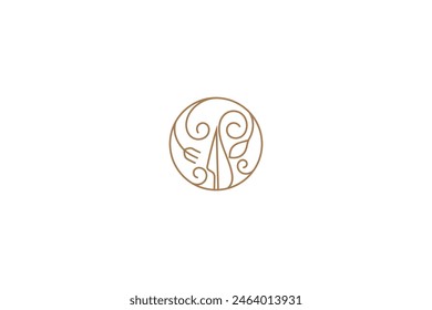 Abstraktes Restaurant-Logo mit minimalistischem Liniendesign-Stil