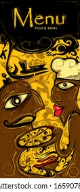 Abstract Restaurant Menu African Style Vector Illustration, detail background