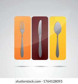 Abstraktes Restaurant-Menü-Design mit Besteck-Zeichen Logo Design Vektorvorlage. Corporate Design. Vektorgrafik. Eps10 Vektordatei.