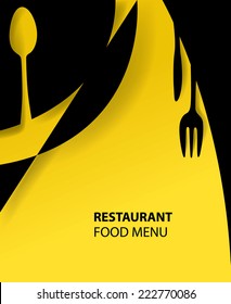 Abstract Restaurant Menu, Food, Fork, Colors (Vector Art)