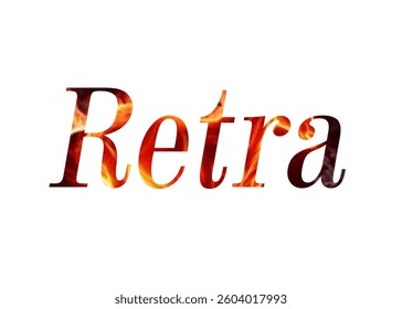 Abstract Retra Text Effect Design White Background