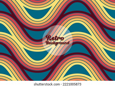 Abstract retro 1970s background with colorful striped design, vector illustration design for poster, wall art, banner graphic. computer wallpaper desktop.