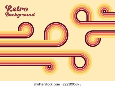 Abstract retro 1970s background with colorful striped design, vector illustration design for poster, wall art, banner graphic. computer wallpaper desktop.
