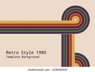 Abstract retro 1980 design of colorful lines stripe artwork simple template. Overlapping for minimal background. Illustration vector