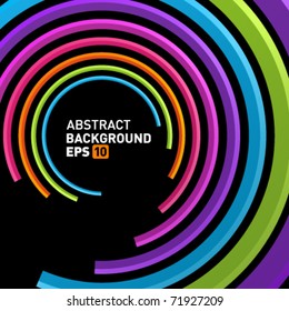 Abstract retro 3d circles lines vector background. Eps 10