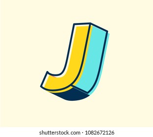 Abstract retro 3D font alphabets, Pop color, Vintage, Typeface