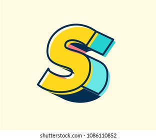 Abstract retro 3D font alphabets, Pop color, Vintage, Typeface