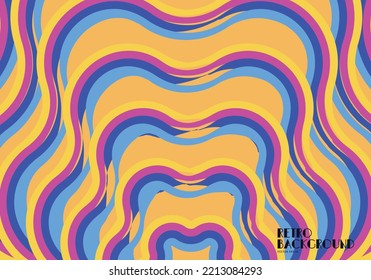 Abstract retro 70s background with colorful striped design, vector illustration design for poster, wall art, banner graphic. computer wallpaper desktop.
