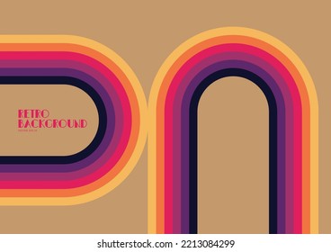 Abstract retro 70s background with colorful striped design, vector illustration design for poster, wall art, banner graphic. computer wallpaper desktop.