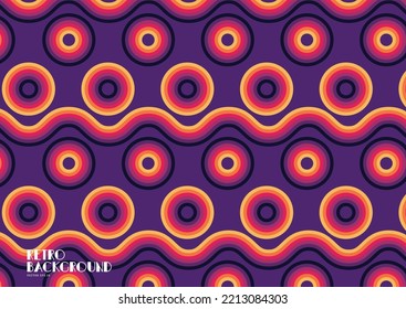Abstract retro 70s background with colorful striped design, vector illustration design for poster, wall art, banner graphic. computer wallpaper desktop.