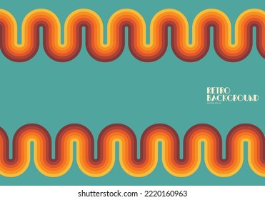 Resumen de fondo retro de los años 70 con diseño de rayas coloridas, diseño de ilustración vectorial para afiches, arte mural, gráfico de banner. escritorio de fondo de pantalla del equipo.