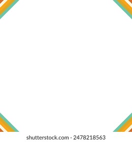 An abstract retro 70's style transparent boho corner border design element.