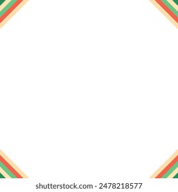 An abstract retro 70's style transparent boho corner border design element.