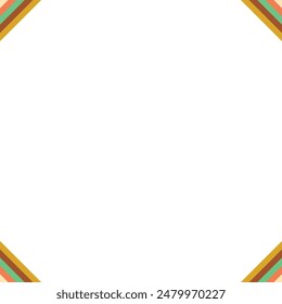 An abstract retro 70's style transparent boho corner border design element.