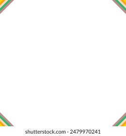 An abstract retro 70's style transparent boho corner border design element.