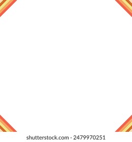 An abstract retro 70's style transparent boho corner border design element.
