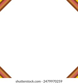 An abstract retro 70's style transparent boho corner border design element.