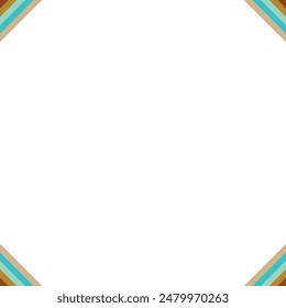 An abstract retro 70's style transparent boho corner border design element.