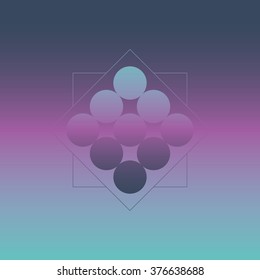 Abstract retro 80s background with geometric shapes and pattern. Material design. Eps10 vector illustration.