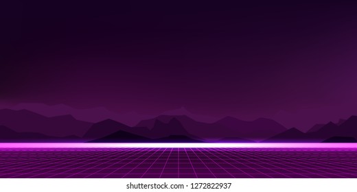 Abstract retro 80's sci-fi background